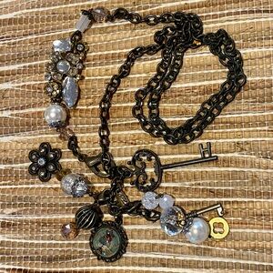 🎉Plunder long chunky necklace with keys & charms